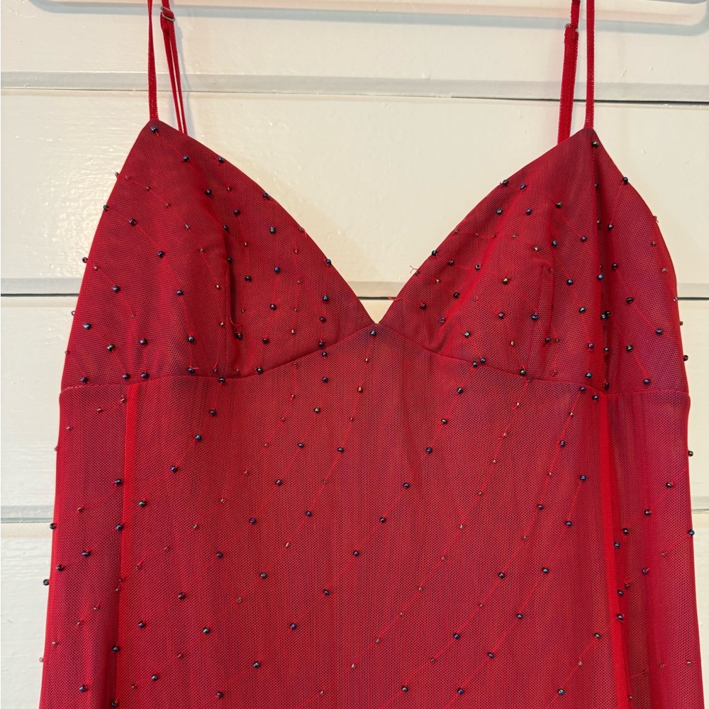 Vintage BCBG Beaded Red Dress - Size 6